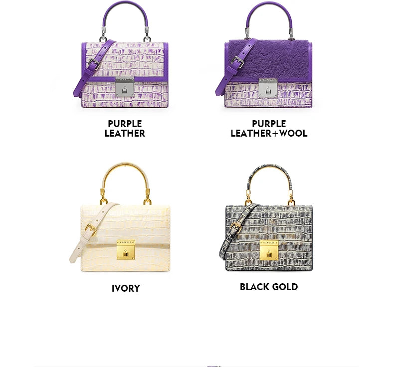 BAFELLI 2023 WOMNE'S NEW HANDBAG LUXURY BRAND K GOLD SERIES FASHION PURPLE EVENING PURSE SHOULDER WINTER STYLE WOOL CASUAL