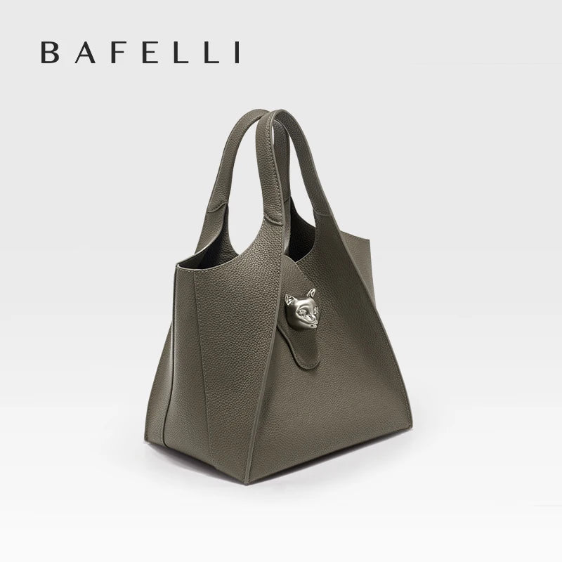 BAFELLI 2024 WOMEN'S HANDBAG TOTE TRAVEL BAGS GENUINE LEATHER CASUAL FASHION LUXURY BRAND UNISEX PURSE BUSINESS STYLISH DESIGNER