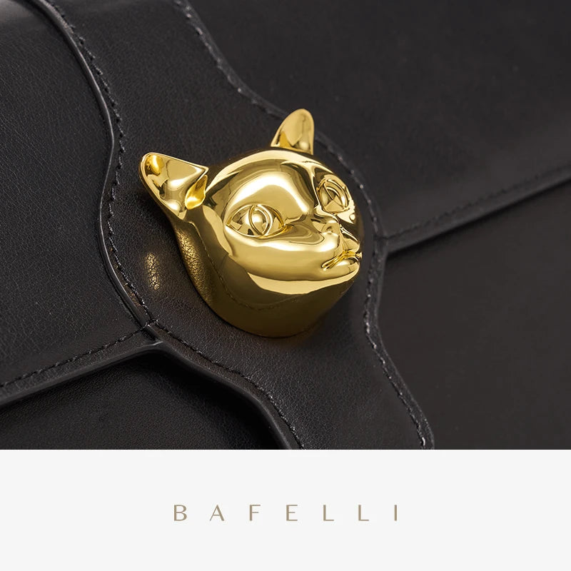 BAFELLI 2023 NEW WOMEN'S LUXURY BAGS NAMELESS CAT SERIES BRAND FASHION HANDBAG LEATHER CLUTCH STYLISH EVENING CASUAL PURSE