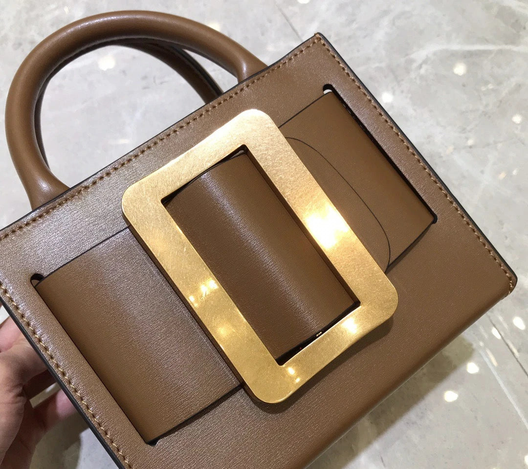 Handbags for Women 2022 Designer Luxury Genuine Leather Metal Square Buckle Shoulder Crossbody Bag Fashion Top Quality Tote Bag