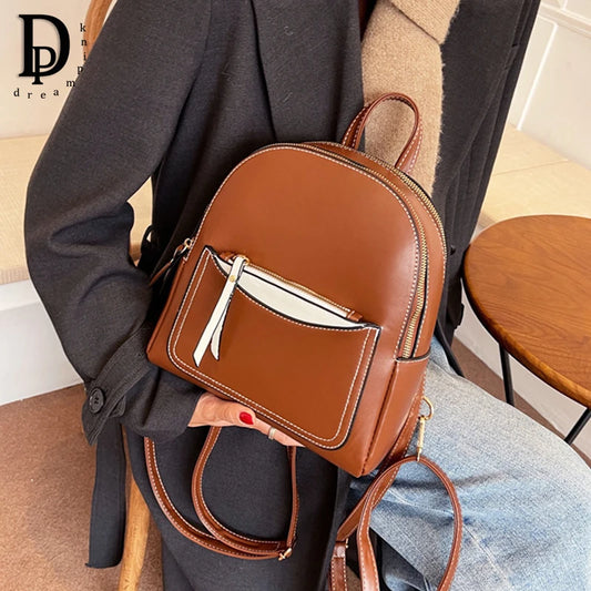 Business Fashion Woman' s Backpack Luxury Design Office Work School Bag Large Capacity PU Leather Shoulder Bagpacks For Ladies