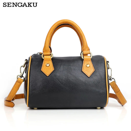 Classic Boston Shoulder Bags For Women Luxury Crossbody Shopper Fashion And Vintage Genuine Leather Ladies Female Handbags