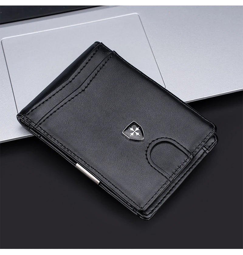 New RFID Mini Short Men Wallets Free Name Customized Card Holders Male Purses Luxury Photo Holder Small Men's Card Wallet