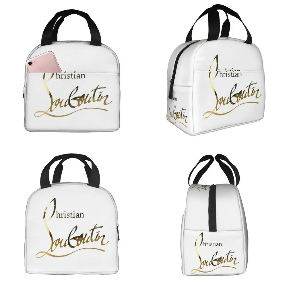 Christians High Heels Louboutins Insulated Lunch Bags Thermal Bag Meal Container Lady Beauty Large Tote Lunch Box Bento Pouch