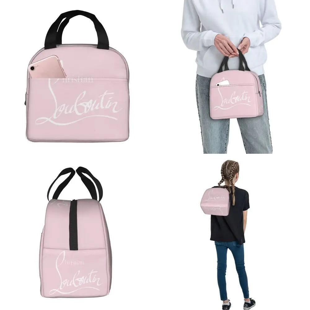 Christians High Heels Louboutins Insulated Lunch Bags Thermal Bag Meal Container Lady Beauty Large Tote Lunch Box Bento Pouch