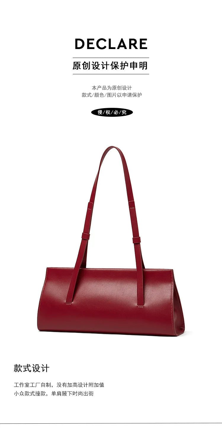 Women's Bag 2023 Trend Luxury Designer Handbag Leather Underarm Bag Single Shoulder Bag Purses and Handbags Red for Weddings