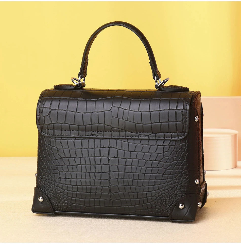 Luxury Crocodile Pattern Handbag for Women Real cowhide Bag bags for women luxury women handbags ladies fashion totebag