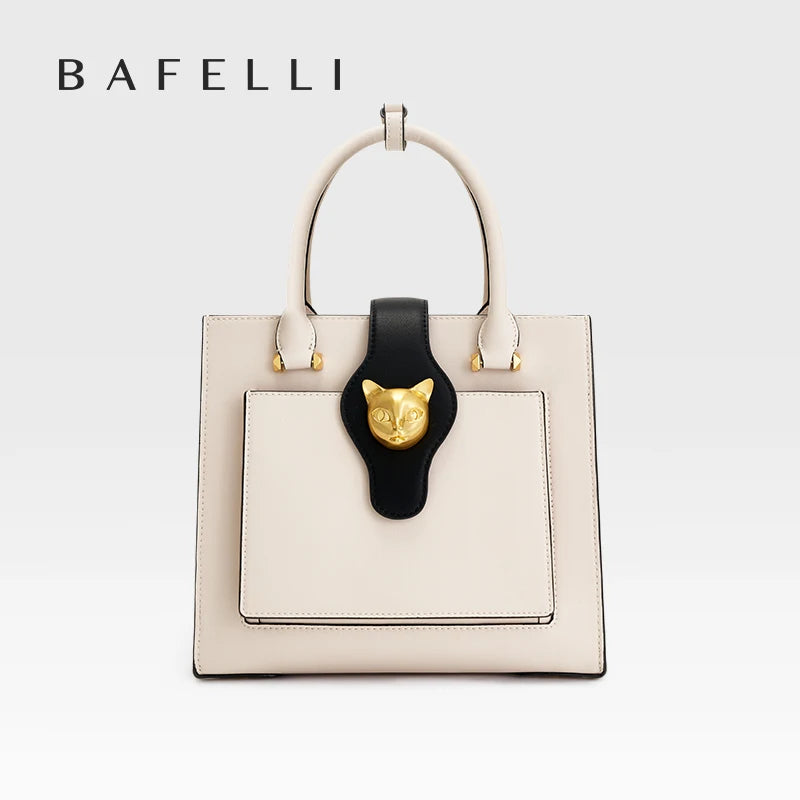 BAFELLI 2024 WOMEN'S NEW HANDBAG CAT LUXURY LEATHER FASHION BUSINESS SHOULDER STYLISH CASUAL CROSSBODY FEMALE PURSE OFFICE LADY