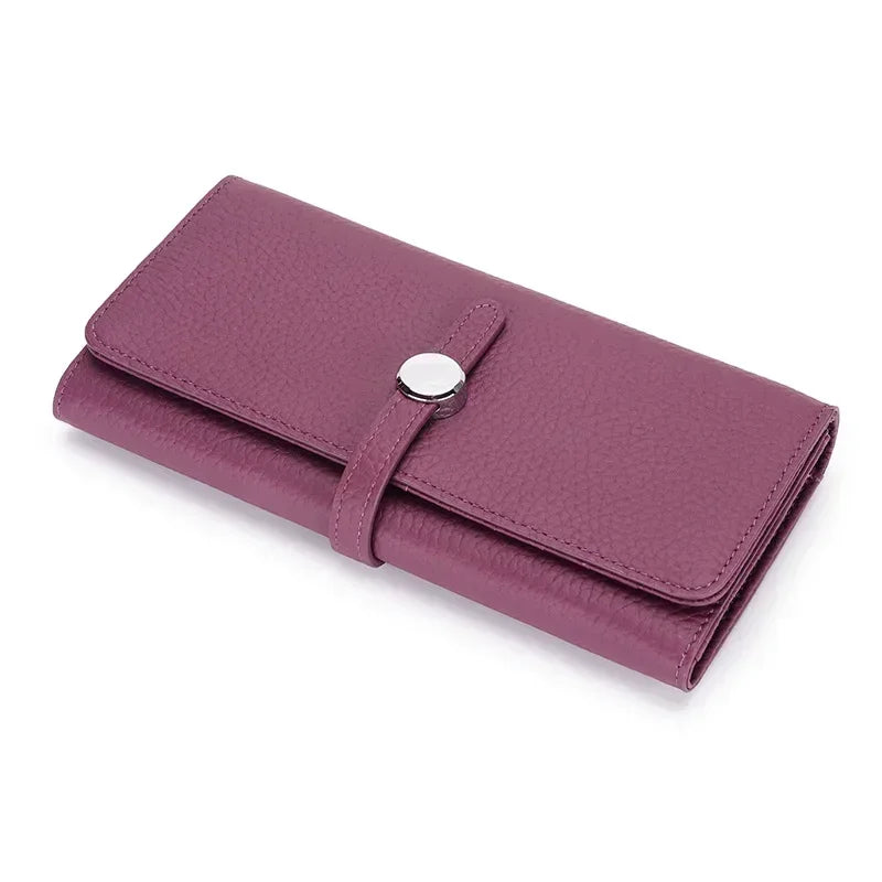 LOERSS Genuine Leather Wallet Women's Long Clutch Luxury Purses Fashion Ladies Zipper Pocket Coin Card Holder 2023 New Wallet