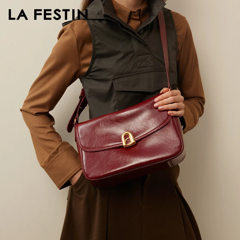 LA FESTIN Original 2024 New Bag Large Capacity Shoulder Bag Crossbody Women's bag Commuter Underarm Tote Bag Wedding Bag