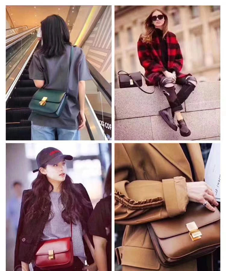 New Tofu Bag Luxury Brand Top Quality Smooth Genuine Leather One Shoulder Messenger Bag Fashion Women's Small Square Box Bag