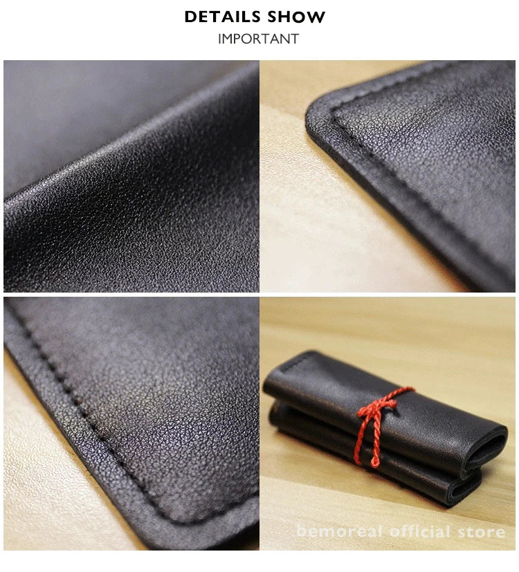 Genuine Leather Casual Men Wallet Luxury Design Short Purse Slim Card Holders Solid Money Bag Ultra Thin Minimalist Wallets