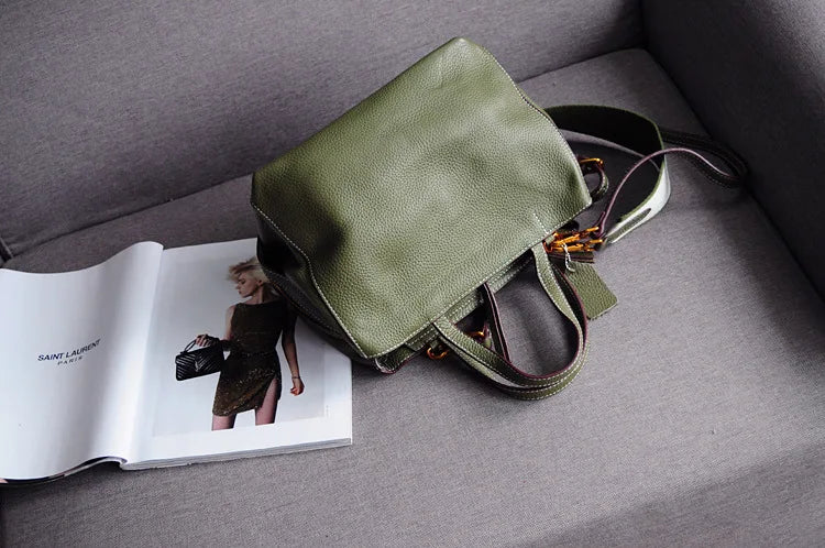 New Women Soft Top Layer Cowhide Women's Bag Shoulder Strap Casual Simple Leather Women's Bag Luxury Designer Shoulder Crossbody