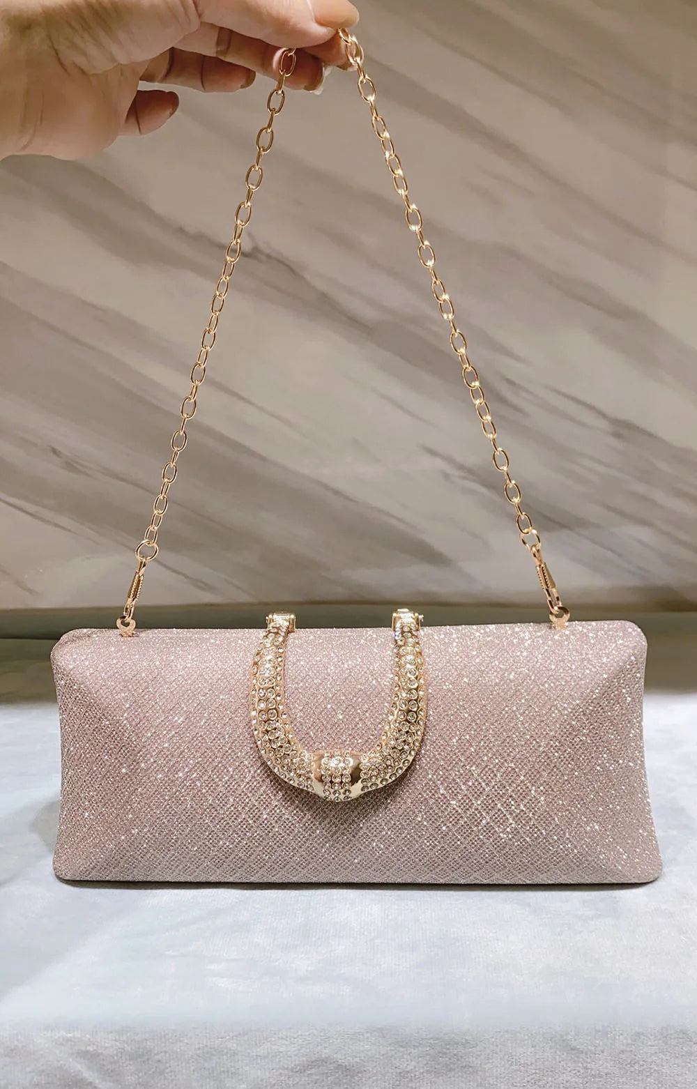 YYW Evening Bags For Women Fashion Gold Luxury Clutches And Purse Chain Shoulder Bags Handbags Banquet Glitter Clutch Sac A Main