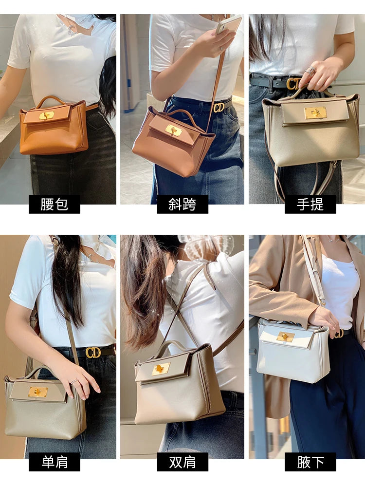 2024 High qulity tote bag square bag geniune leather kelli wing tote women handbags luxury designer shoulder crossbody bag mini