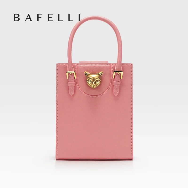 BAFELLI 2024 NEW WOMEN'S HANDBAG CAT LUXURY BRAND DESIGNER ORIGINAL STYLE TRENDING SHOULDER CASUAL BAGS MINI TOTE CROSSBODY