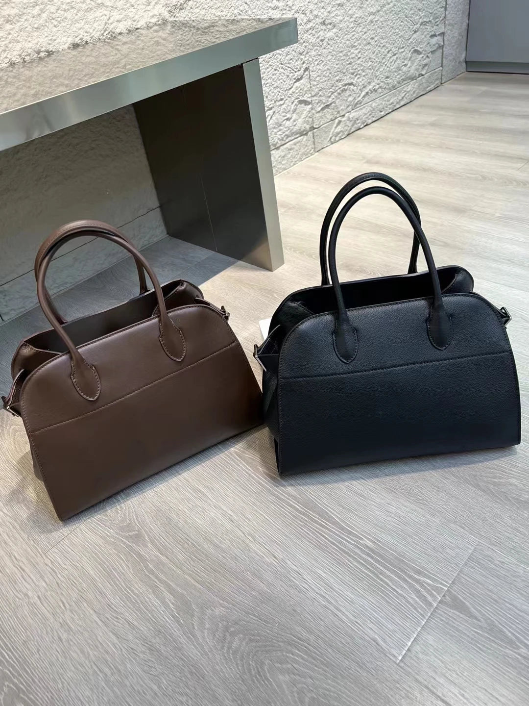 New Stylish Luxury Large Capacity Office Lady Commuter Tote Top Layer Vegetable Tanned Cow Leather Female Shoulder Bag Handbag