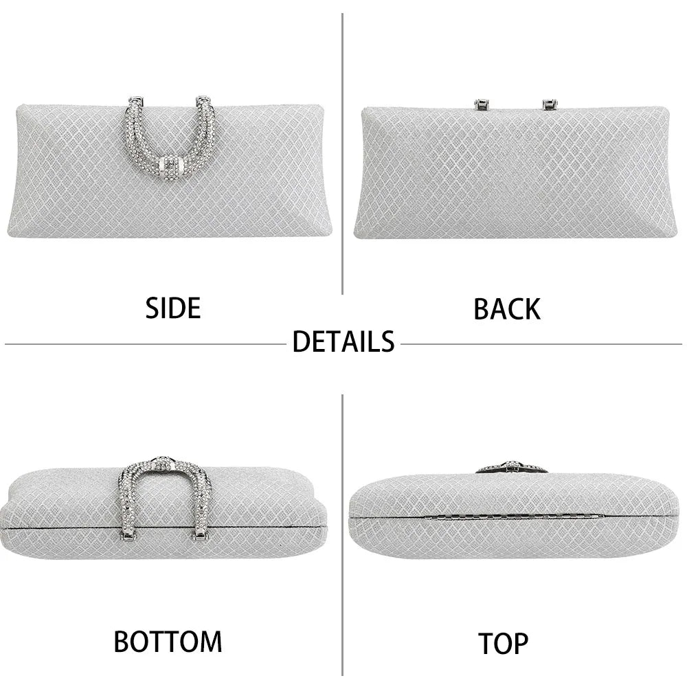 YYW Evening Bags For Women Fashion Gold Luxury Clutches And Purse Chain Shoulder Bags Handbags Banquet Glitter Clutch Sac A Main