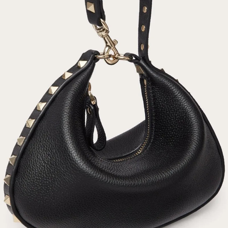 Handbags for Women 2024 Gold Luxury Designer Stud Hobo Bags Shape Rivet Soft Evenlope Bag Small Shoulder Silver Evening Clutch