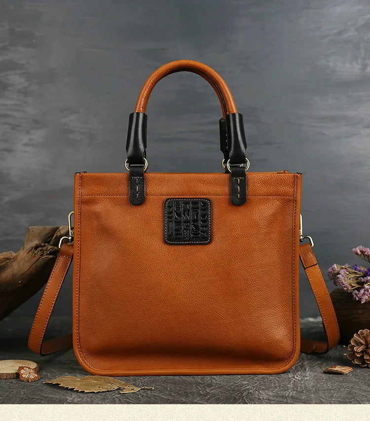 MOTAORA Genuine Leather Luxury Vintage Handbag Women Bags Designer Nature Cowhide Casual Tote 2024 New High Quality Female Bag