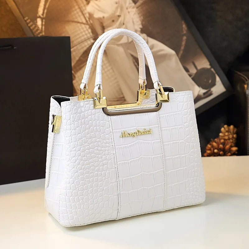 Luxury Bags For Women Crocodile Patent Leather Messenger Bag Large Capacity Female Tote 2023 Brand Designer Handbag