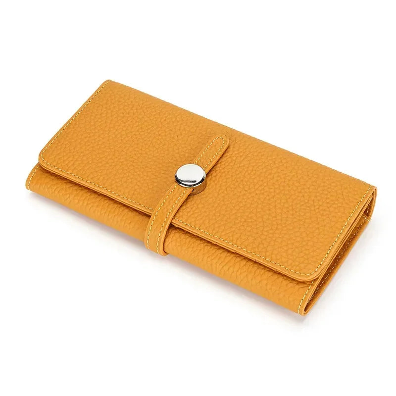 LOERSS Genuine Leather Wallet Women's Long Clutch Luxury Purses Fashion Ladies Zipper Pocket Coin Card Holder 2023 New Wallet