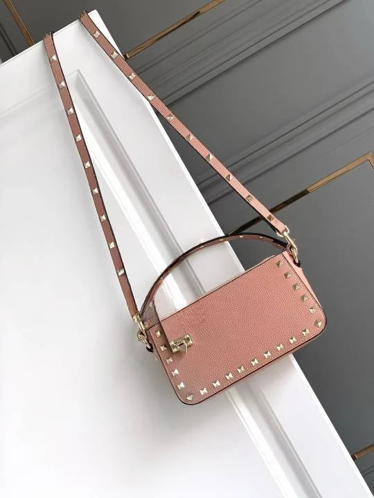 2024 Rivet Decoration Women Shoulder Bag Luxury Designer Classic Flap High Quality Real Leather Square Women Crossbody Bags New