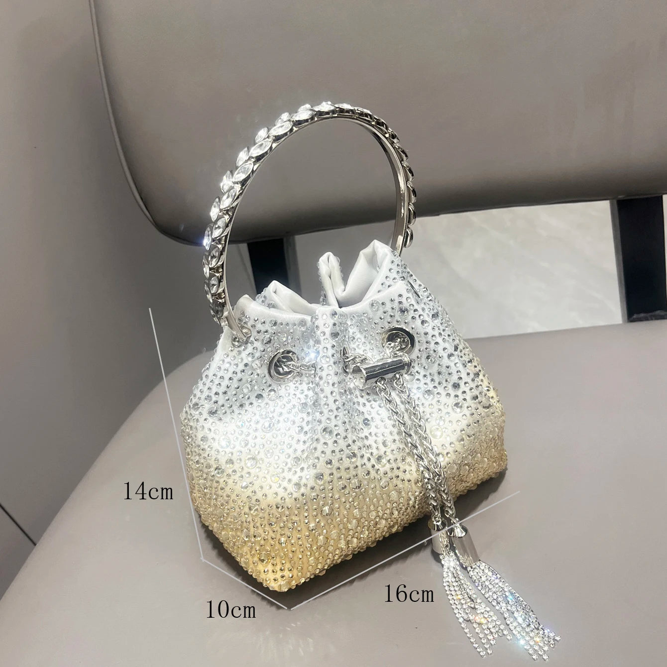 Handle Rhinestones Evening clutch Bag Purses and handbag luxury Designer shoulder bag Shiny Crystal Clutch purse bucket bag