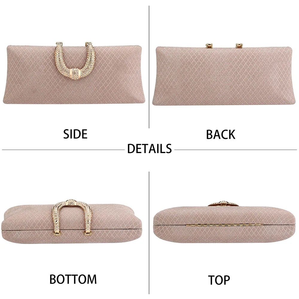 YYW Evening Bags For Women Fashion Gold Luxury Clutches And Purse Chain Shoulder Bags Handbags Banquet Glitter Clutch Sac A Main