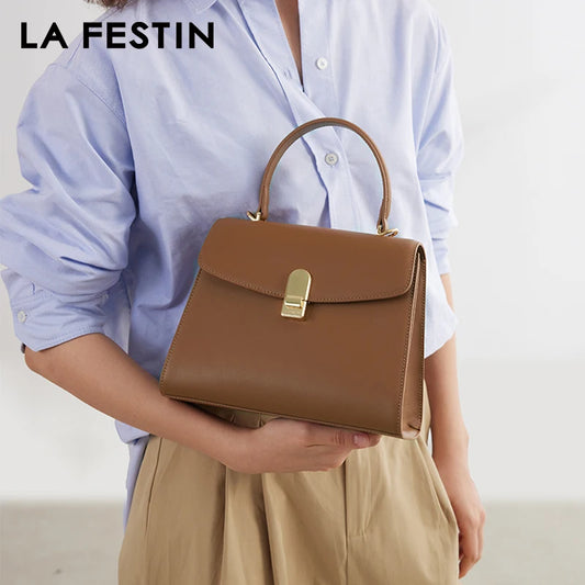 LA FESTIN 2024 New Handbag Women Designer Luxury Bag Square Bag Large Capacity Bags Fashion Ladies Bags Leather Bag