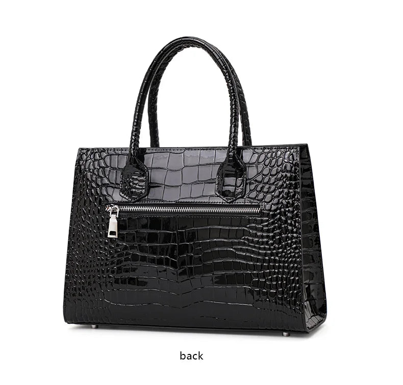 Aidrani  Fashionable crocodile patterned handbag, made of cowhide material, large capacity high luxury women's bag