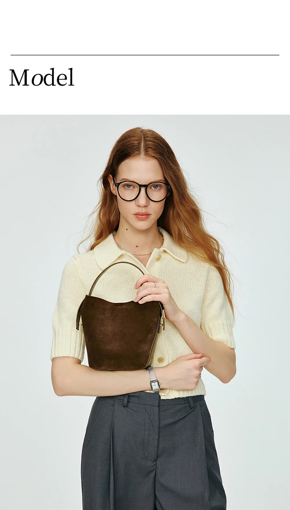 LA FESTIN Original 2024 New Handbags Women Suede Leather Bag Luxury Brand Bucket Bag Fashion Shoulder Bag Crossboby Bag