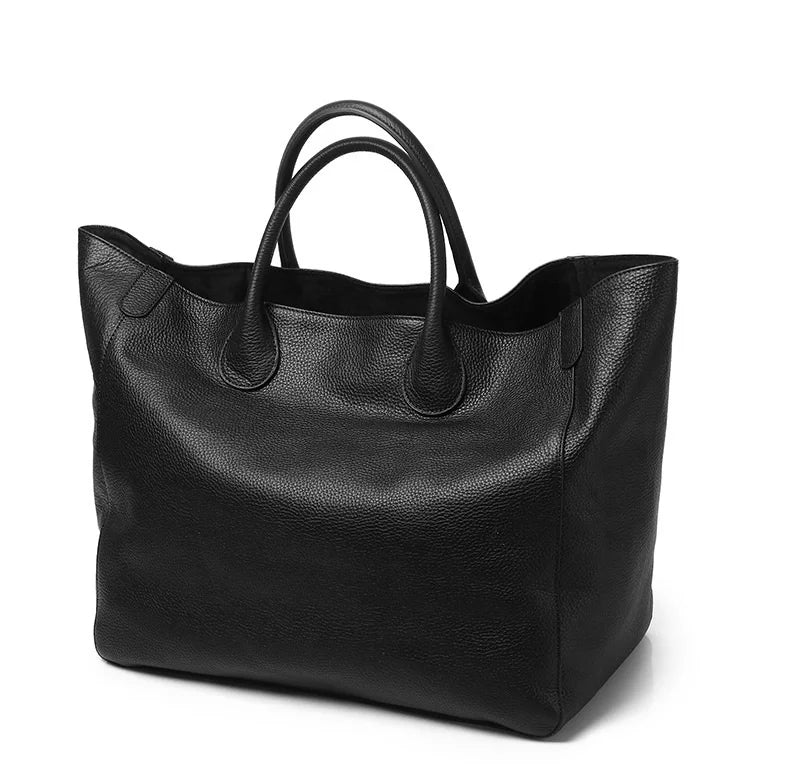 Oversize Handbag Women Soft Genuine Leather Tote Bag Simple Luxury Designer Large Capacity Daily Work Office Purse Lady Hand Bag