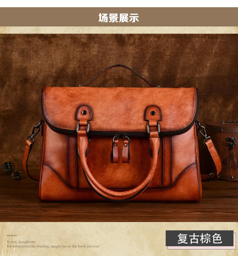 MOTAORA Large Vintage Women Crossbody Bag For Ladies Handbag Genuine Leather Computer Bags 2024 New Designer Luxury Book Bag