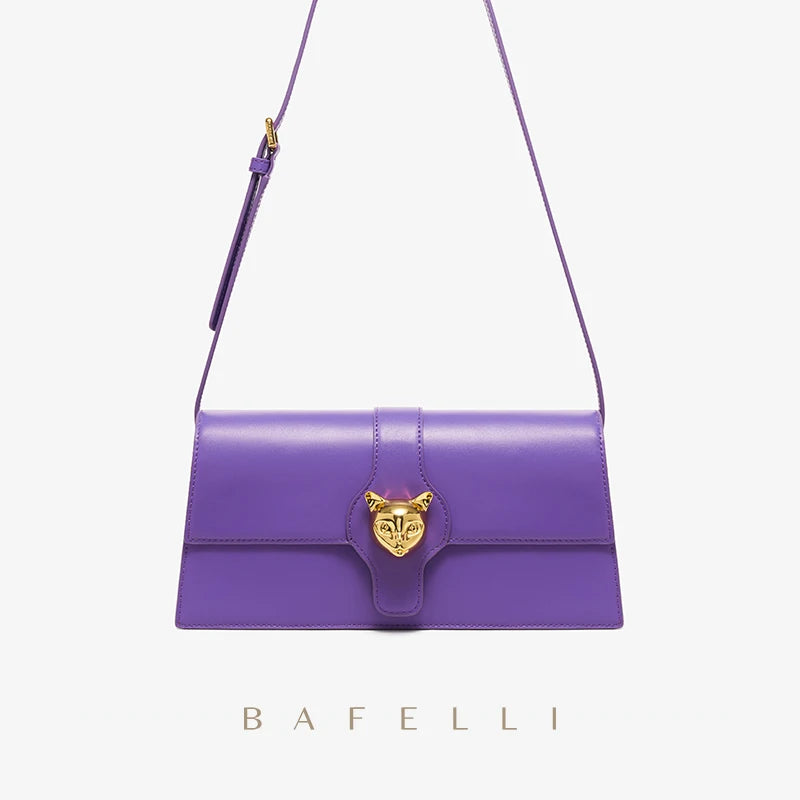 BAFELLI 2023 NEW WOMEN'S LUXURY BAGS NAMELESS CAT SERIES BRAND FASHION HANDBAG LEATHER CLUTCH STYLISH EVENING CASUAL PURSE