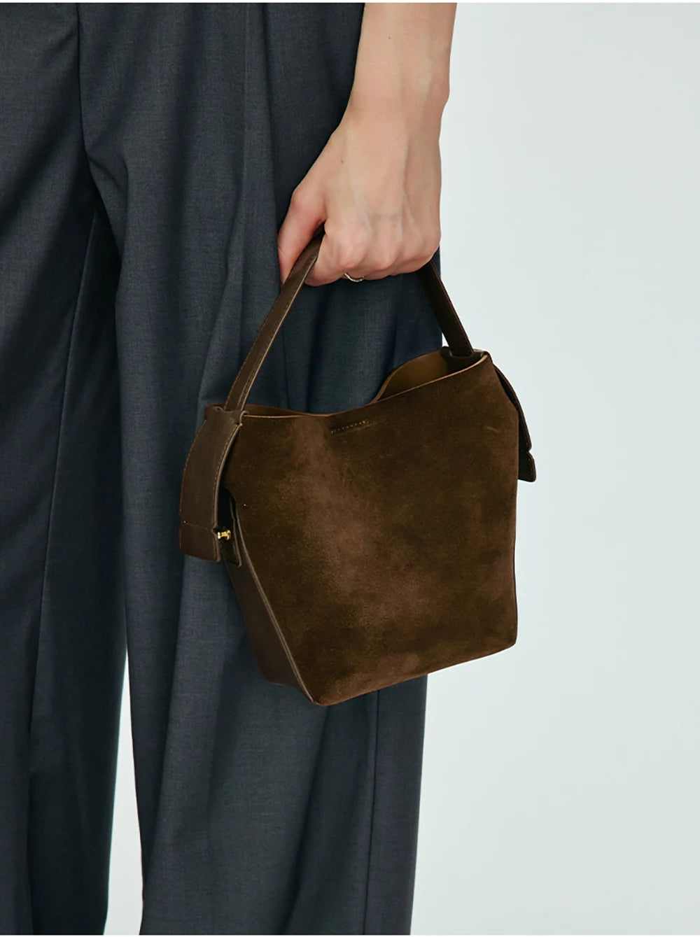 LA FESTIN Original 2024 New Handbags Women Suede Leather Bag Luxury Brand Bucket Bag Fashion Shoulder Bag Crossboby Bag