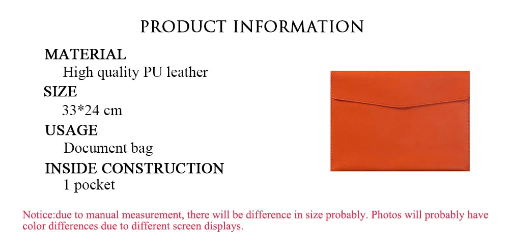 PU Leather Custom Initials A4 Document Bags Portable Luxury Engrave Name Document Pouch Business Office Student Storage Bag