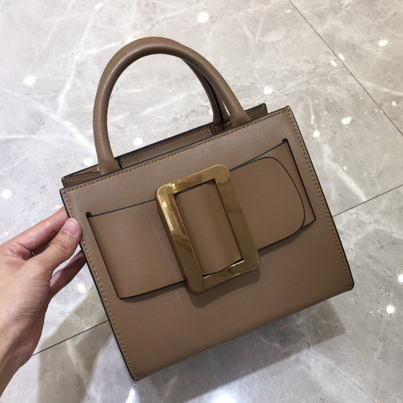 Handbags for Women 2022 Designer Luxury Genuine Leather Metal Square Buckle Shoulder Crossbody Bag Fashion Top Quality Tote Bag