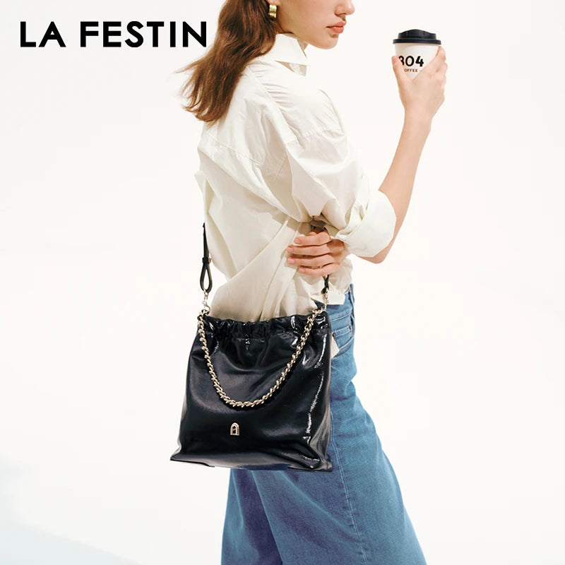 LA FESTIN Original 2024 New Women's bag Chain Bag Large Capacity Tote Bag Ladies Shoulder Bag Fashion Designer Crossbody Bag