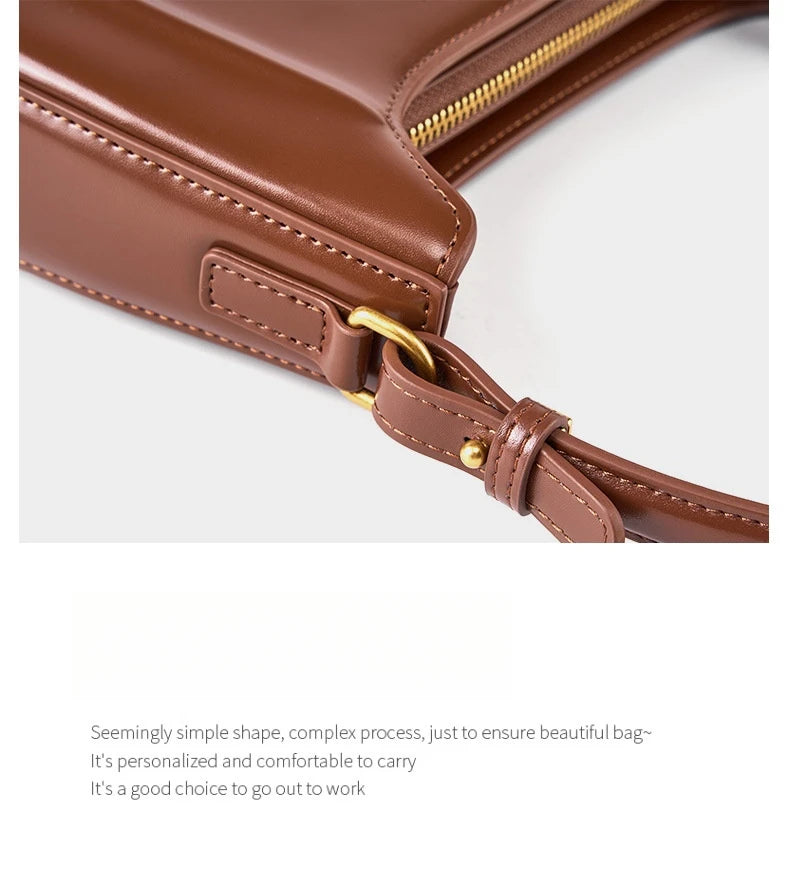 Genuine leather red shoulder bag woman minimalist crossbody bag cowhide handbags female luxury bag armpit bag saddle bag