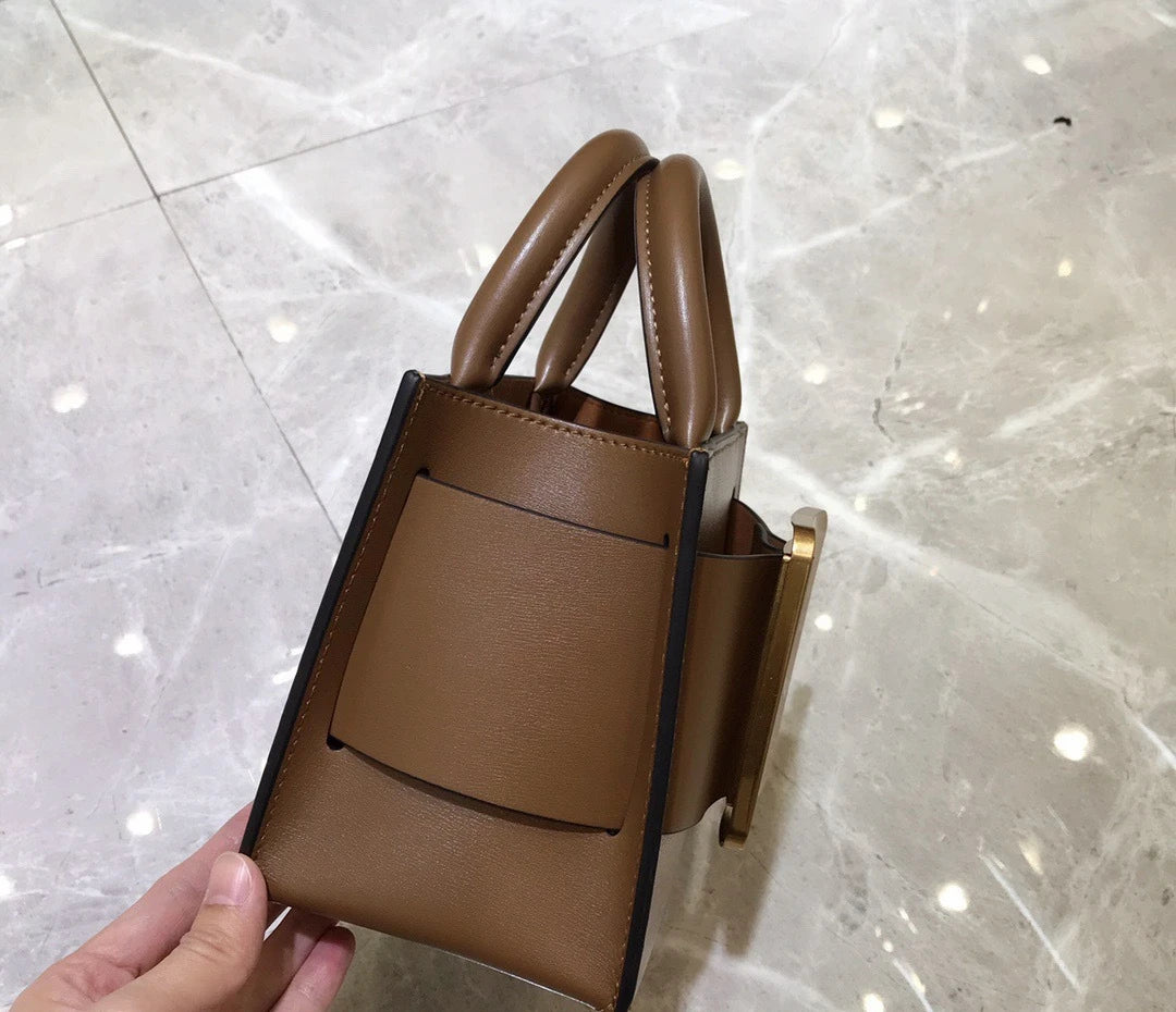 Handbags for Women 2022 Designer Luxury Genuine Leather Metal Square Buckle Shoulder Crossbody Bag Fashion Top Quality Tote Bag