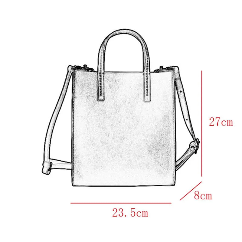 PNDME simple vintage luxury genuine leather women's tote bag casual designer handmade natural real cow leather ladies handbag