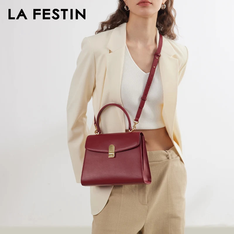 LA FESTIN 2024 New Handbag Women Designer Luxury Bag Square Bag Large Capacity Bags Fashion Ladies Bags Leather Bag