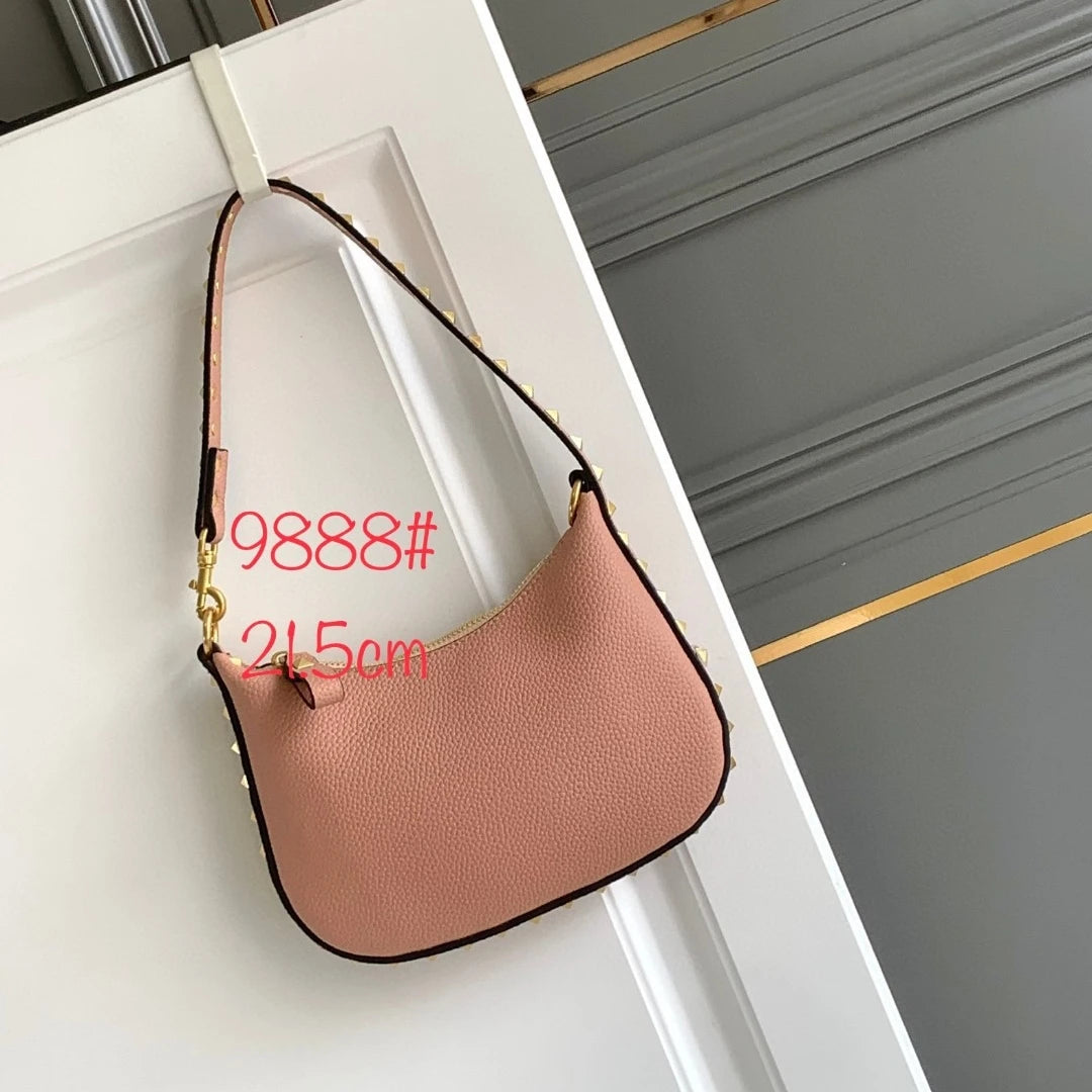 Handbags for Women 2024 Gold Luxury Designer Stud Hobo Bags Shape Rivet Soft Evenlope Bag Small Shoulder Silver Evening Clutch