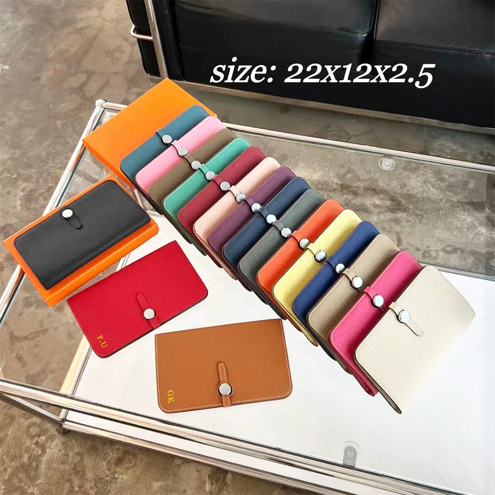 Luxury Design Woman Card Wallet 100% Genuine Leather Lady Card Holder Custom Letters Fashion Coin Purse Personalize Phone Wallet