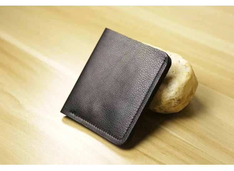 Genuine Leather Casual Men Wallet Luxury Design Short Purse Slim Card Holders Solid Money Bag Ultra Thin Minimalist Wallets