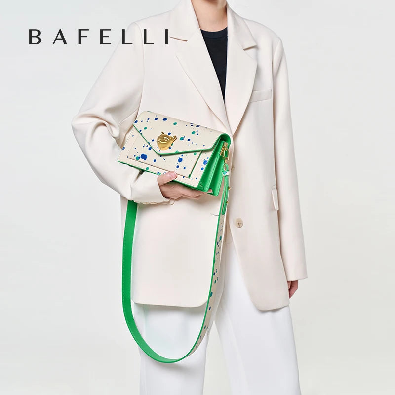 BAFELLI 2024 WOMEN'S BAG FASHION TREND LUXURY BRAND LEATHER FLAP CROSSBODY PURSE CAT SUMMER STYLE ORIGINAL DESIGNER HANDBAGS