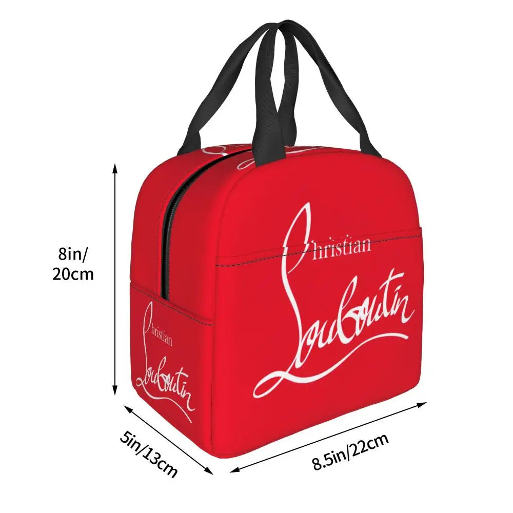 Christians High Heels Louboutins Insulated Lunch Bags Thermal Bag Meal Container Lady Beauty Large Tote Lunch Box Bento Pouch