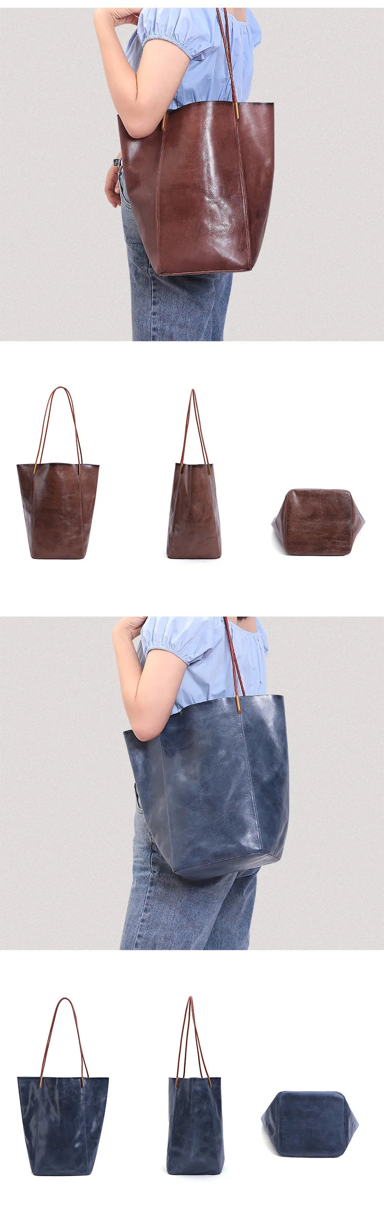 GOSLOON-198 Luxury Genuine Leather Women Shoulder Bags Large Capacity Female Totes Bag Original Leather Lady Handbag Casual