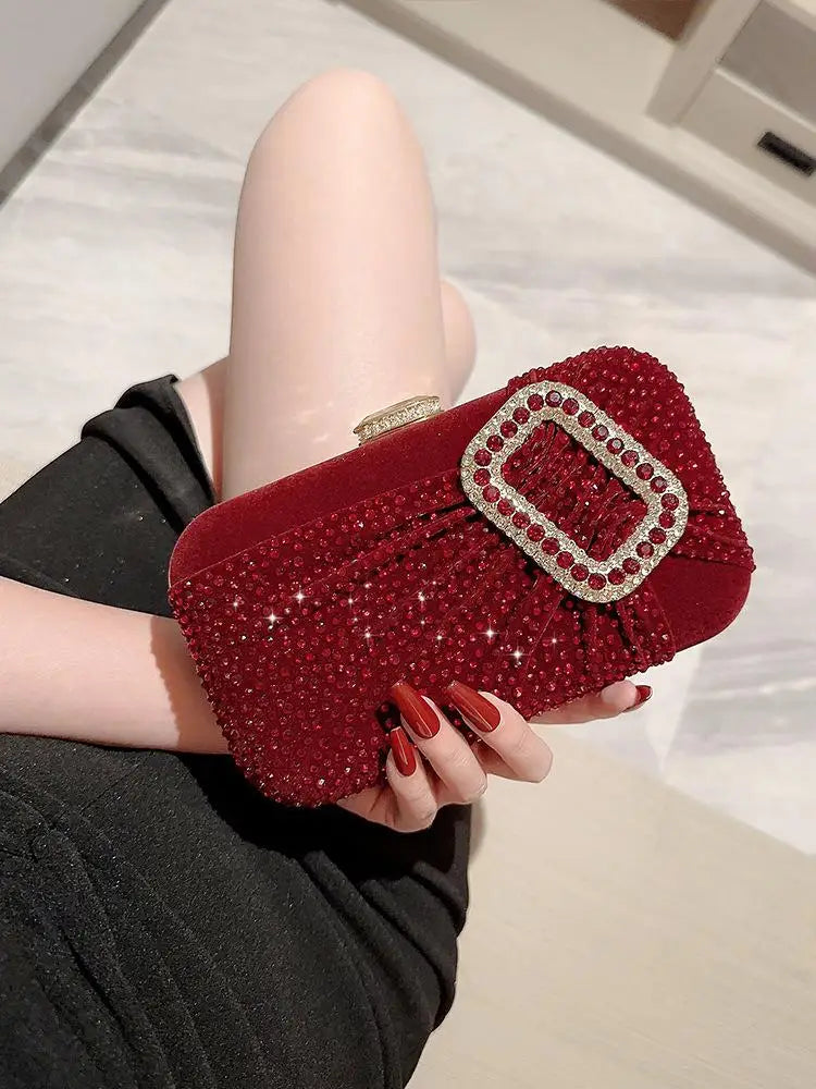 Elegant Sexy Red Women Luxury Special Crystals Beaded Evening Clutch Bags Bride Wedding Party Handbag Beaded 2024 New